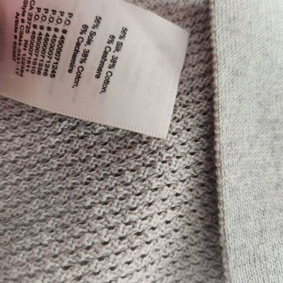 Wilfred Aritzia Silk Cashmere Blend Open Front Knitted Cardigan Gray Size Small - Picture 10 of 11
